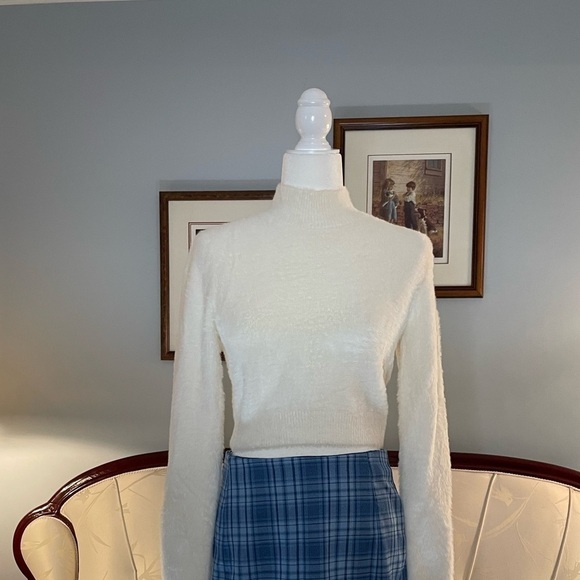 Sunday Best Fuzzy Mockneck Creme Sweater - Picture 8 of 8